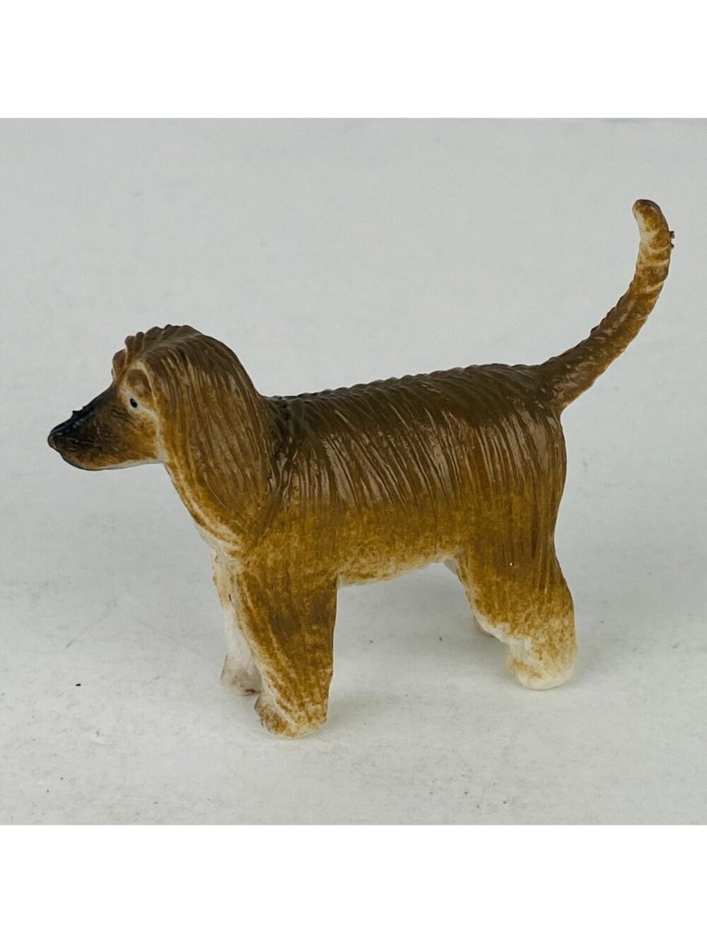 Afghan Hound Dogs Long Haired Tan Brown Puppy Dog Kids Pretend Play Toy Figure